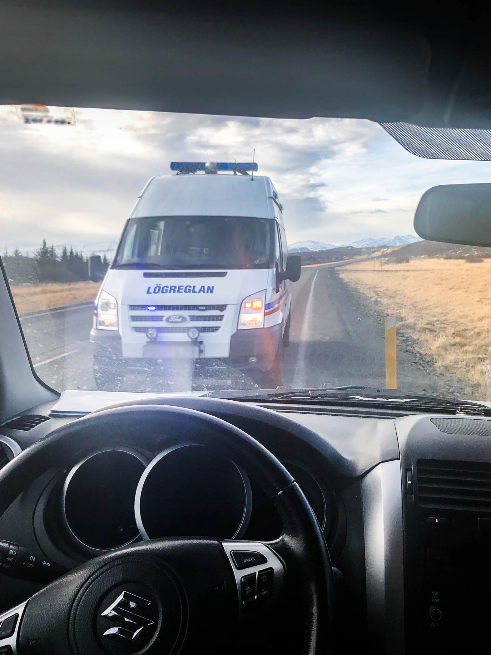 Pulled over in Iceland by police