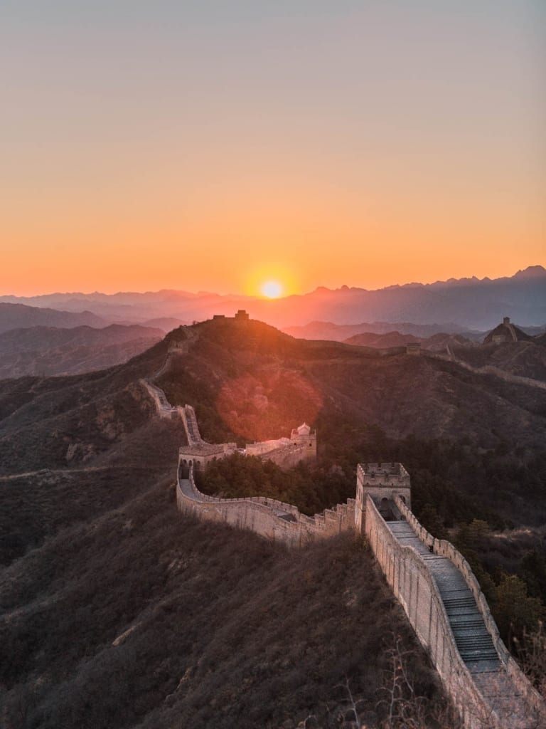 Great Wall Of China Sunset
