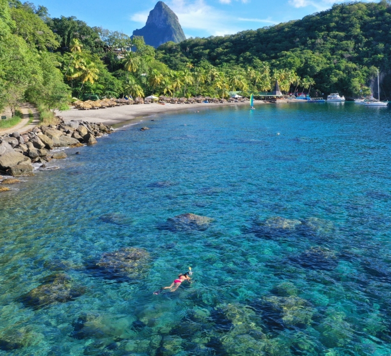 Beach Snorkeling at Anse Chastanet in St. Lucia